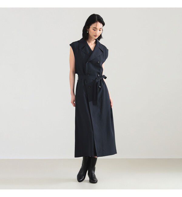 Demi-Luxe BEAMS 「ノースリーブ ロングトレンチ ワンピース」|ワンピース|NAVY