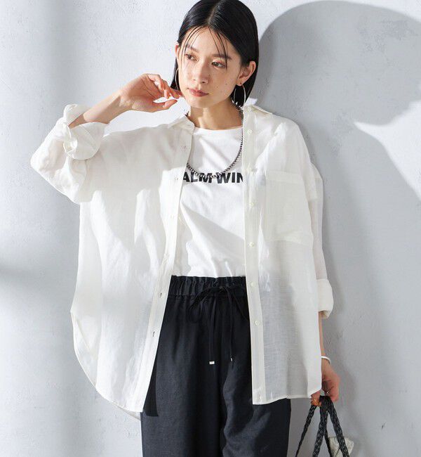SHIPS for women「〈手洗い可能〉IMPERIAL LINEN オーバー シャツ」|シャツ・ブラウス|