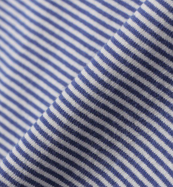 SHIPS for women「《一部追加予約》【WEB限定】〈洗濯機可能〉刺繍 デザイン ボーダー リンガー TEE」|Tシャツ・カットソー|