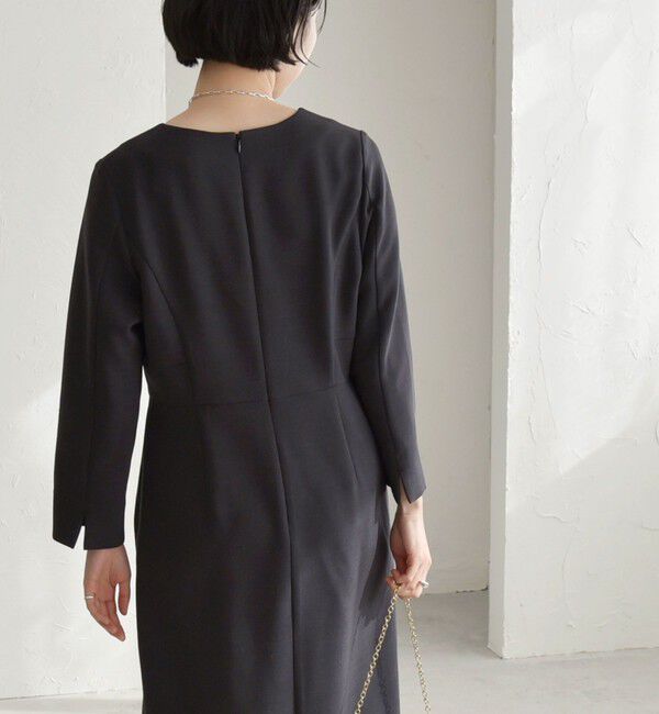 quaranciel「quaranciel:〈洗濯機可能〉ダブルクロス スクエアネック ロング ワンピース（セットアップ対応）」|ワンピース|