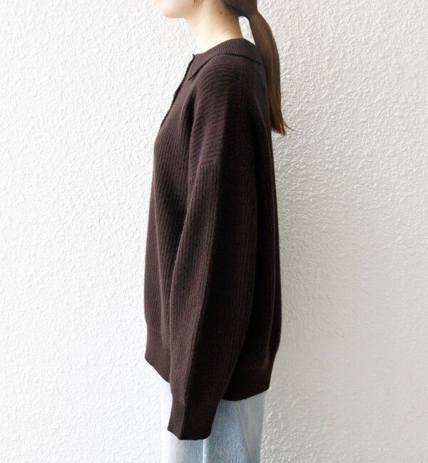 SHIPS any「SHIPS any:〈手洗い可能〉AQUA カシミヤ ミックス ポロ ニット」|ニット・セーター|