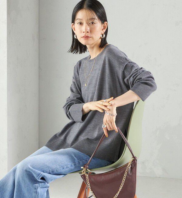 SHIPS for women「〈手洗い可能〉14G ウォッシャブル クルーネック ニット プルオーバー」|ニット・セーター|