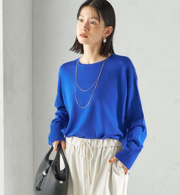 SHIPS for women「〈手洗い可能〉14G ウォッシャブル クルーネック ニット プルオーバー」|ニット・セーター|