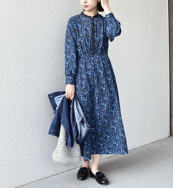 SHIPS Colors 「《予約》SHIPS Colors:〈手洗い可能〉MULHOUSE フラワー プリント ワンピース◆」|ワンピース|ブルー