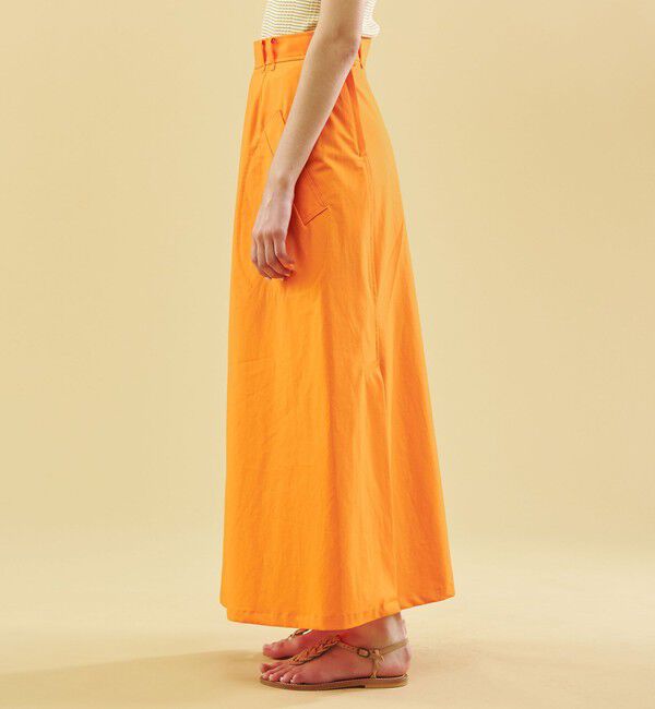 GALERIE VIE「バウンシーウェザー アシンメトリースリットマキシスカート」|台形|