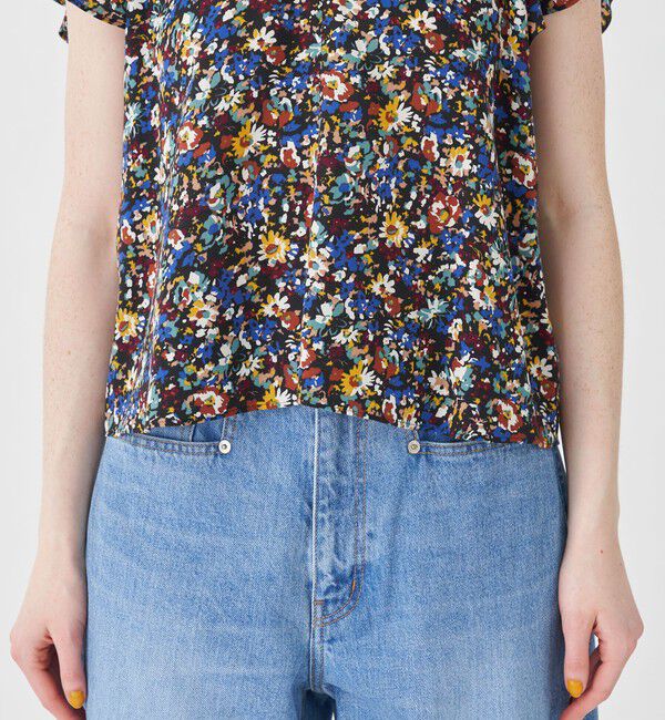 SOULEIADO「レーヨンローンプリント バタフライスリーブブラウス」|シャツ・ブラウス|