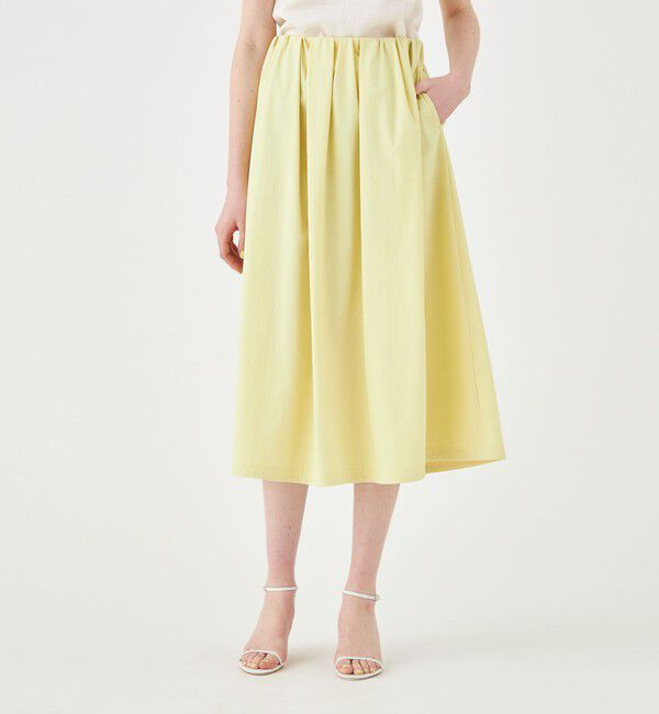 Ballsey「ラッシュストレッチ タックギャザースカート」|フレア|