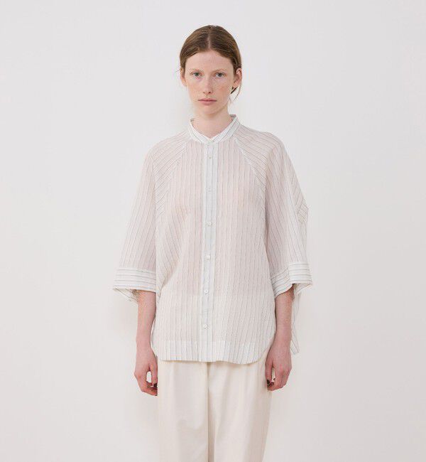 GALERIE VIE「コットンシルクオーガンジー ワイドバランスシャツ」|シャツ・ブラウス|