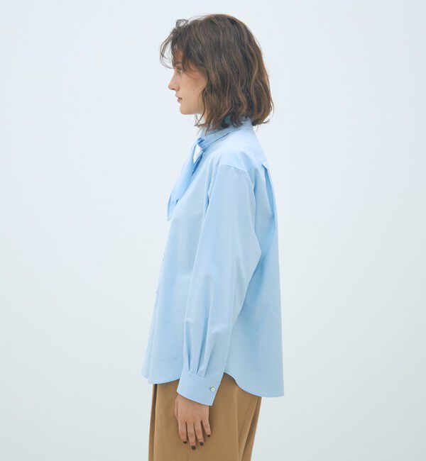 MACPHEE「コットンオックスフォード タイ付きブラウス」|シャツ・ブラウス|