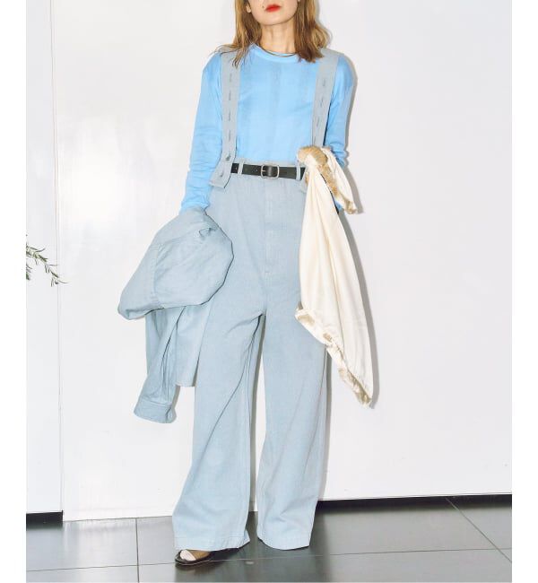  「QUIITO RECICLE WORK OVERALL Q26S-D133：オーバーオール」|オールインワン|ブルー A