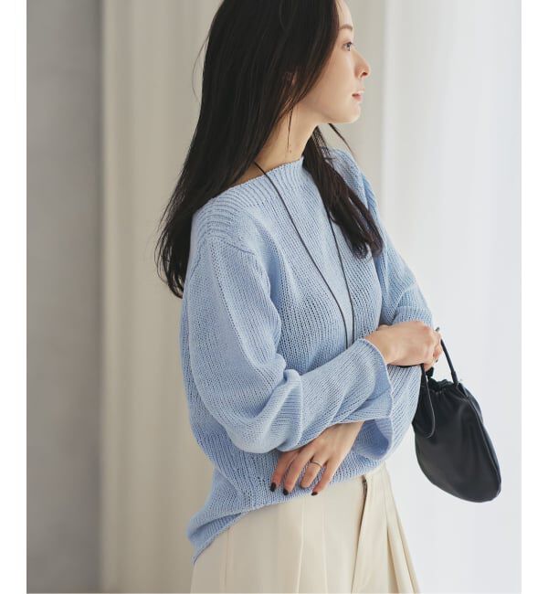 Plage「《予約》Silk lili B/N ニット」|ニット・セーター|サックスブルー