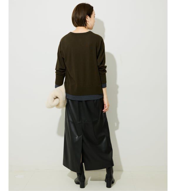 SLOBE IENA「フェイクレザーフレアスカート」|スカート|
