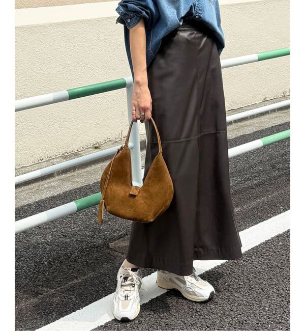 SLOBE IENA「フェイクレザーフレアスカート」|スカート|