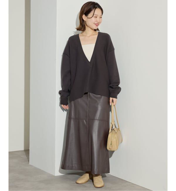 SLOBE IENA「フェイクレザーフレアスカート」|スカート|