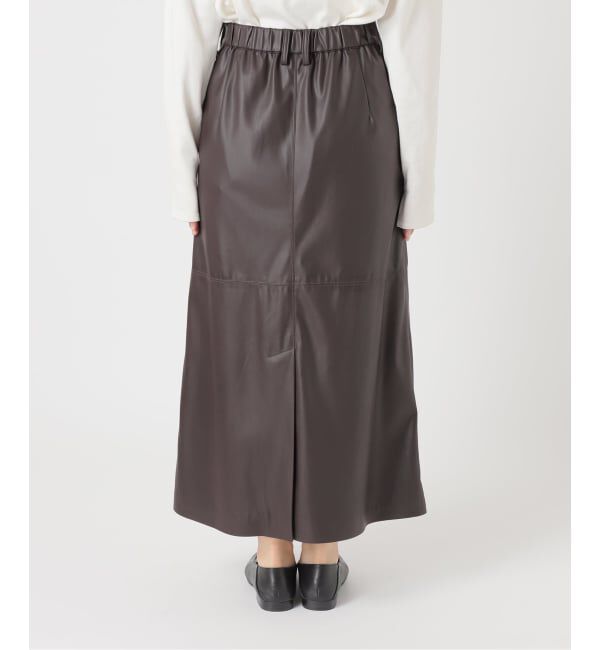 SLOBE IENA「フェイクレザーフレアスカート」|スカート|