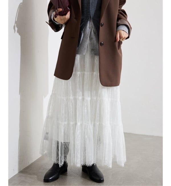 SLOBE IENA「レースティアードスカート」|スカート|