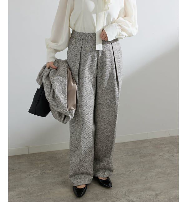 IENA「&NAVY ツイーディーパンツ」|スラックス|