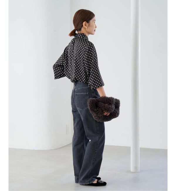 IENA「《WEB限定/追加4予約》サテンドットタイ付ブラウス」|シャツ・ブラウス|