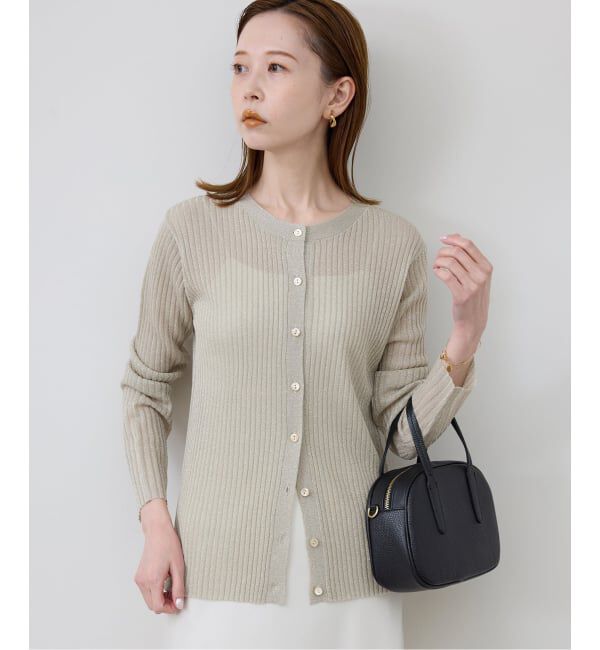 SLOBE IENA「《予約》ラメリブカーディガン」|カーディガン|