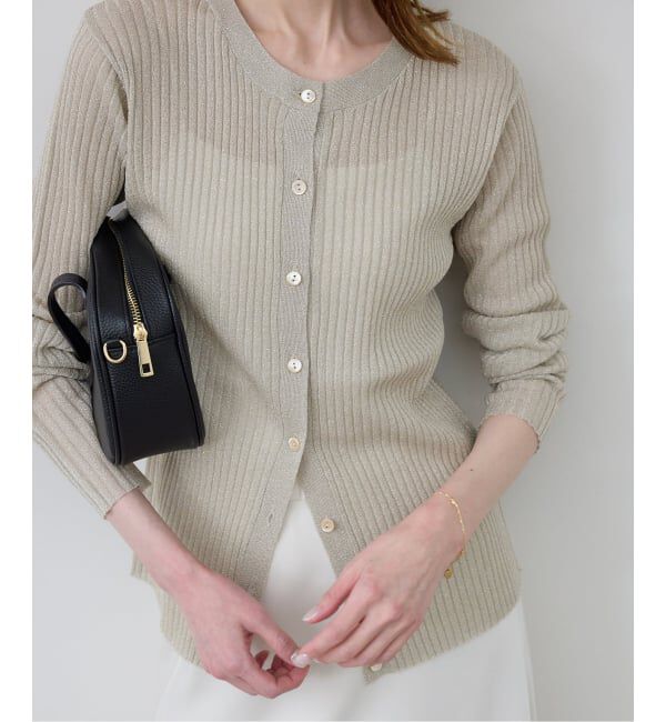 SLOBE IENA「《予約》ラメリブカーディガン」|カーディガン|