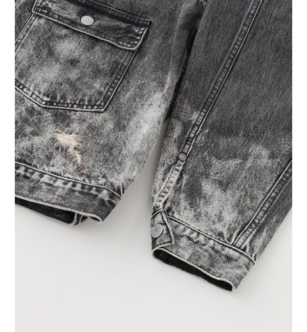 J.S.Homestead「J.S.Homestead / ブラック スプラッシュ エイジング デニム ジャケット」|デニムジャケット|