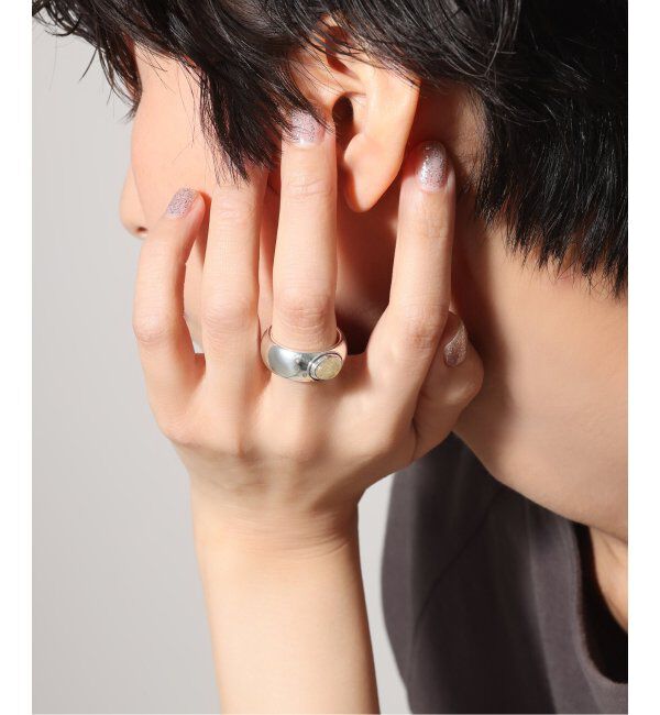 Spick and Span「【SAMH by LILAS】オーバルルチルクォーツワイドリング SV」|リング|