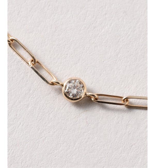 Lilas by Spick&Span「1粒ダイヤクリップチェーンネックレス K10」|ネックレス|