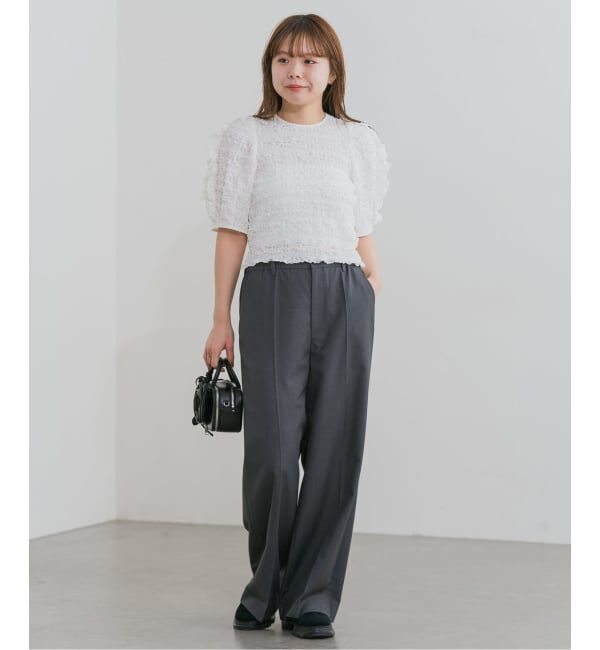 U by SPICK&SPAN「《追加2》2WAYトロタックイージーワイド」|スラックス|