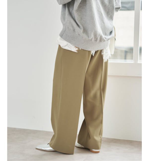 Spick and Span「トロストレッチ1タックパンツ」|スラックス|