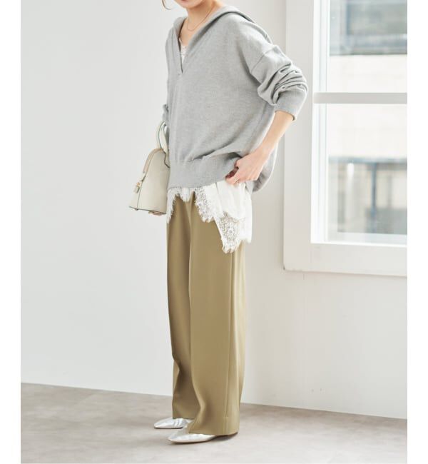 Spick and Span「トロストレッチ1タックパンツ」|スラックス|