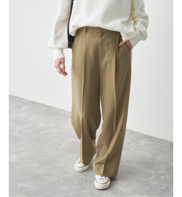 Spick and Span「トロストレッチ1タックパンツ」|スラックス|