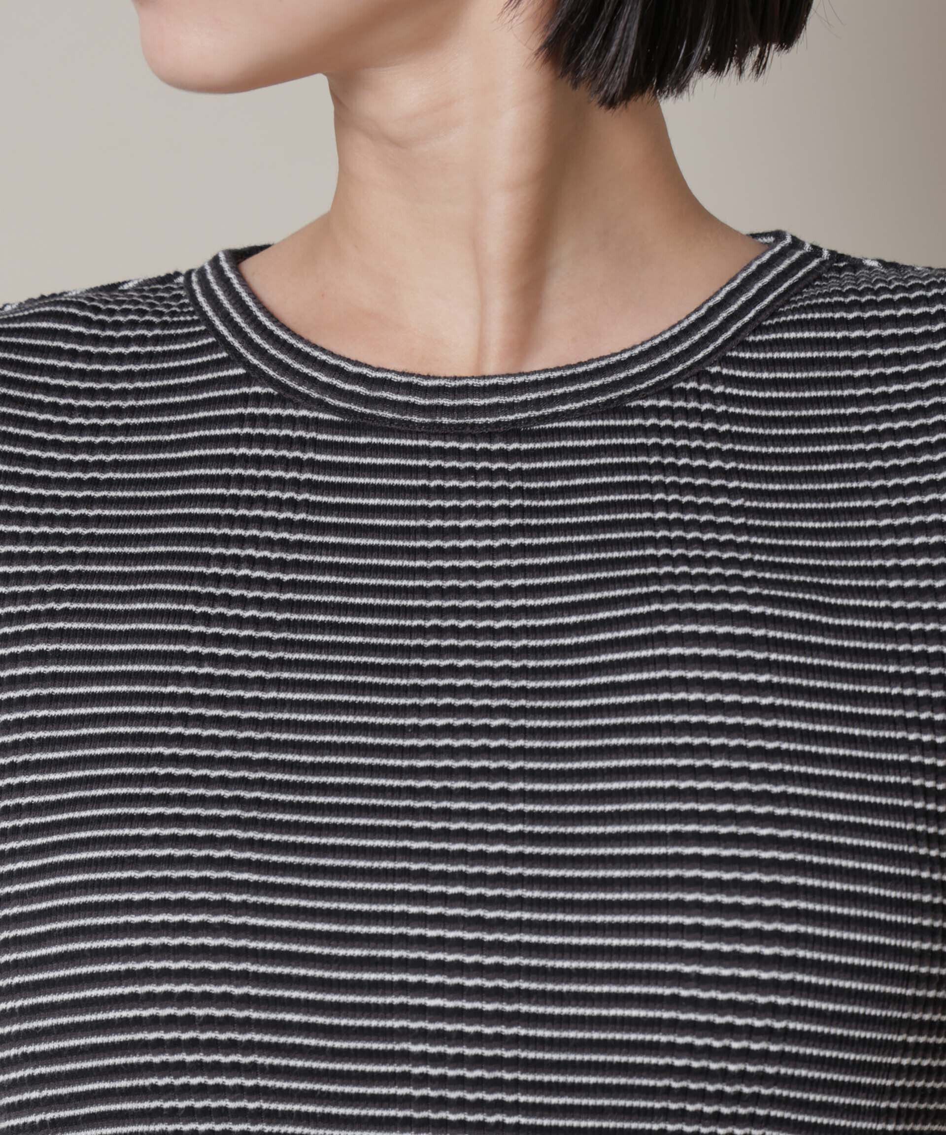 nano･universe「マルチボーダーテレコリブカットトップス」|Tシャツ・カットソー|