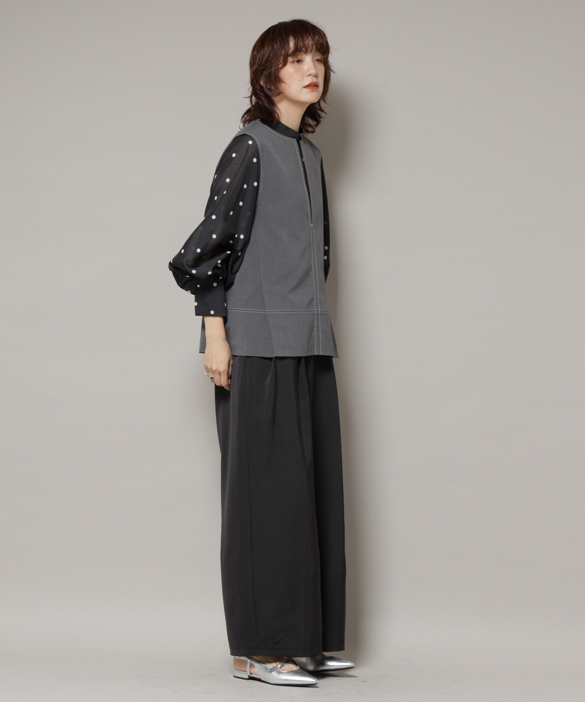 nano･universe「ドライウェザーストレッチバイカラーステッチベスト(セットアップ可)」|シャツ・ブラウス|