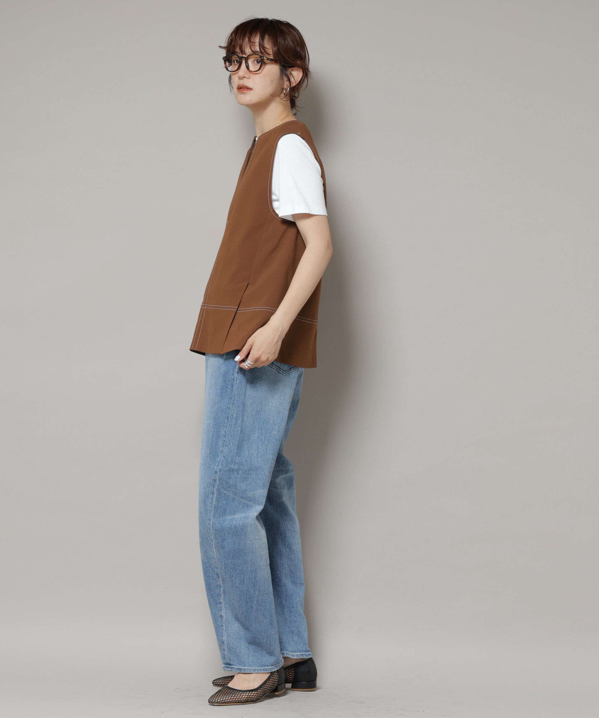 nano･universe「ドライウェザーストレッチバイカラーステッチベスト(セットアップ可)」|シャツ・ブラウス|