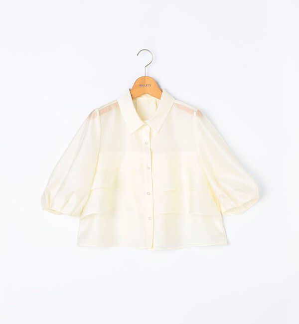 NOLLEY'S「シアーシルキーパール釦フリルブラウス」|シャツ・ブラウス|