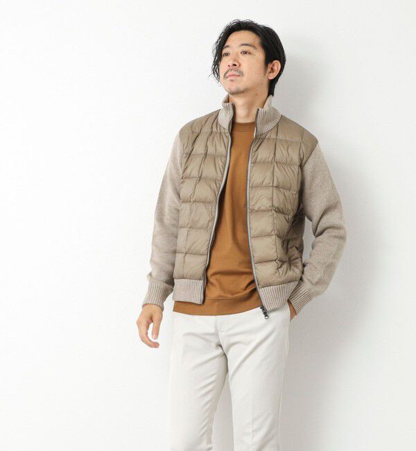 NOLLEY'S goodman「【TAION/タイオン】別注HI NECK DOWN JKT WITH SLEEVE KNIT 25AW」|ブルゾン・スタジャン|