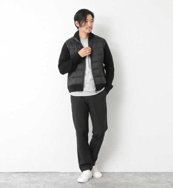 NOLLEY'S goodman「【TAION/タイオン】別注HI NECK DOWN JKT WITH SLEEVE KNIT 25AW」|ブルゾン・スタジャン|