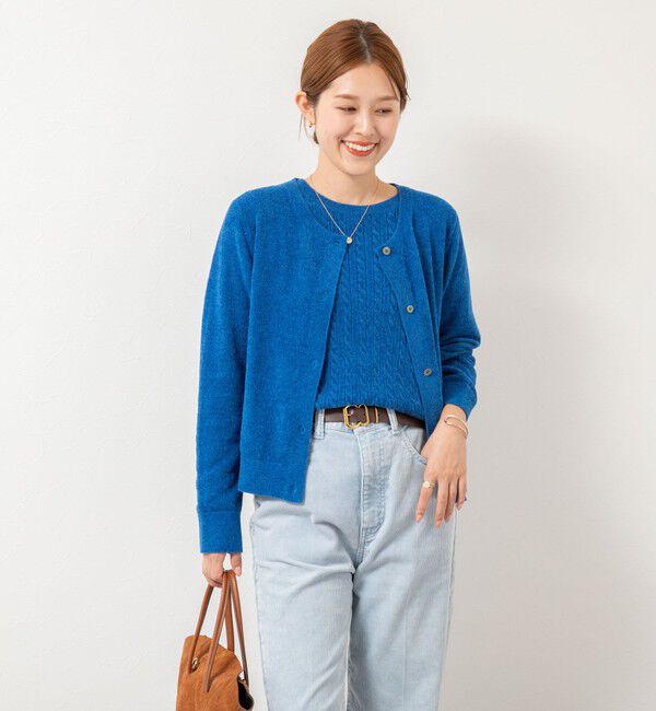 Rie Miller「《手洗い可能》《アンサンブル対応》モールヤーンミニケーブルプルオーバーニット」|ニット・セーター|