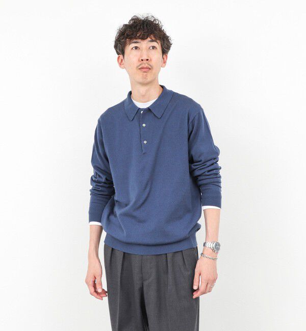 NOLLEY'S goodman「14G成型 ウォッシャブル NSN長袖ポロニット 25AW」|ニット・セーター|