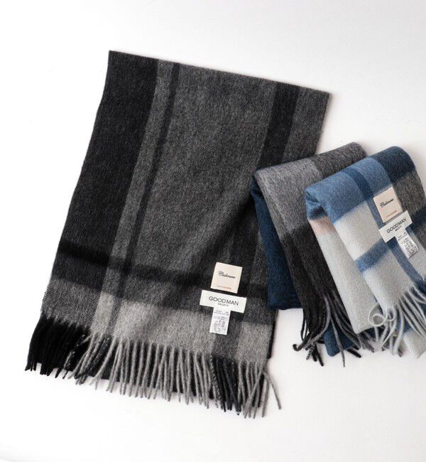 NOLLEY'S goodman「カシミヤチェックマフラー30」|ストール|グレー系2