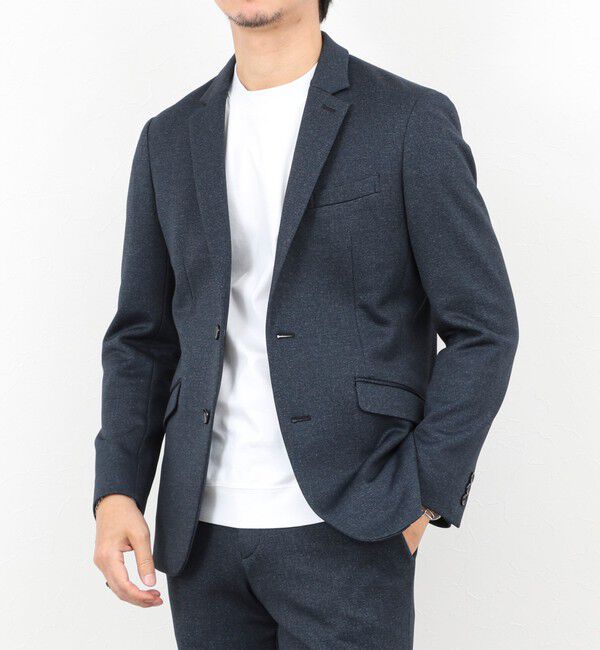 Stutostein「《ビジカジ/セットアップ対応》CORDURA 裏起毛ウォッシャブルストレッチジャケット 25AW」|テーラードジャケット|ネイビー
