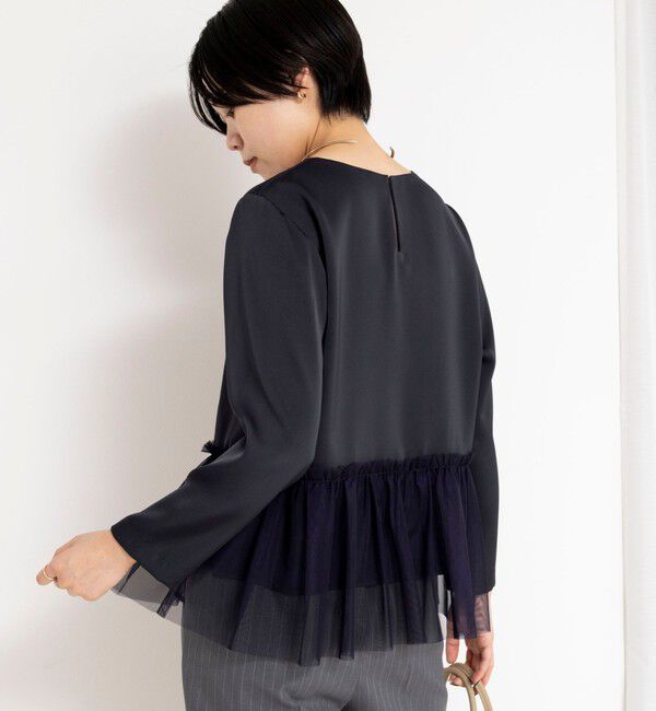 NOLLEY'S「ウォッシャブルオトナサテンペプラムブラウス」|シャツ・ブラウス|