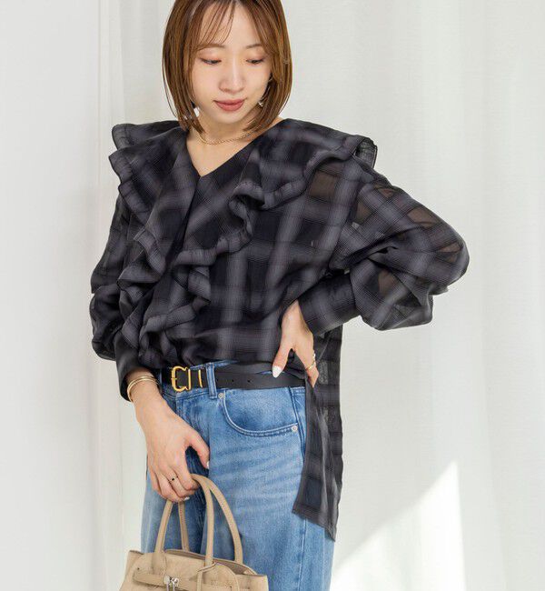 NOLLEY'S「ウォッシャブルラッフルカラーブラウス」|シャツ・ブラウス|
