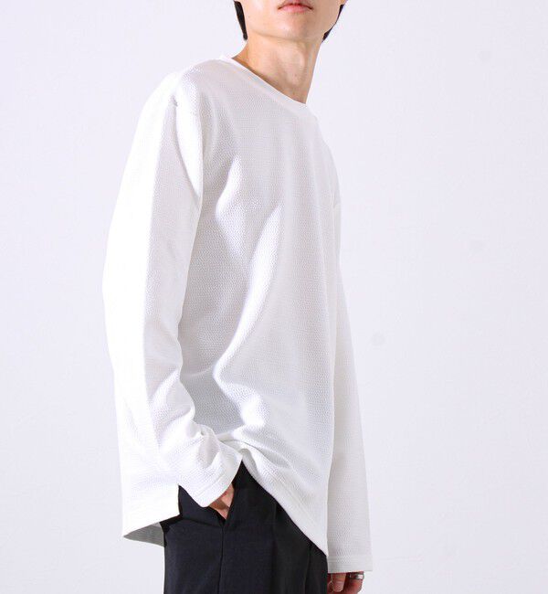 GLOSTER「【シリーズ累計人気】【ジャケットのインナーにおすすめ】ふくれジャガードロンT」|Tシャツ・カットソー|