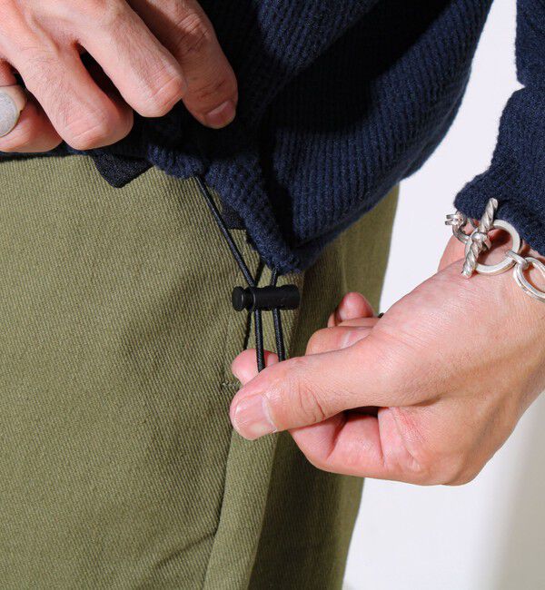 GLOSTER「【レイヤードに最適】起毛ワッフル 裾ドロストジップパーカー」|パーカー|