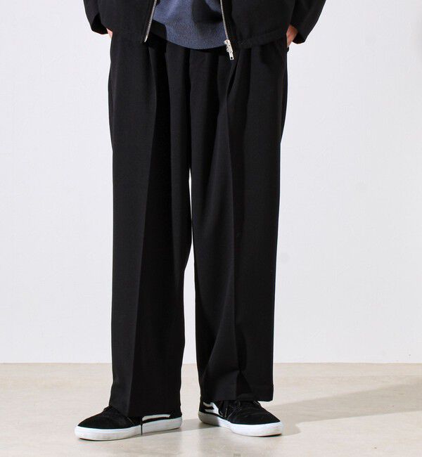 GLOSTER「【セットアップ対応】ウールライクワイドパンツ」|チノ|