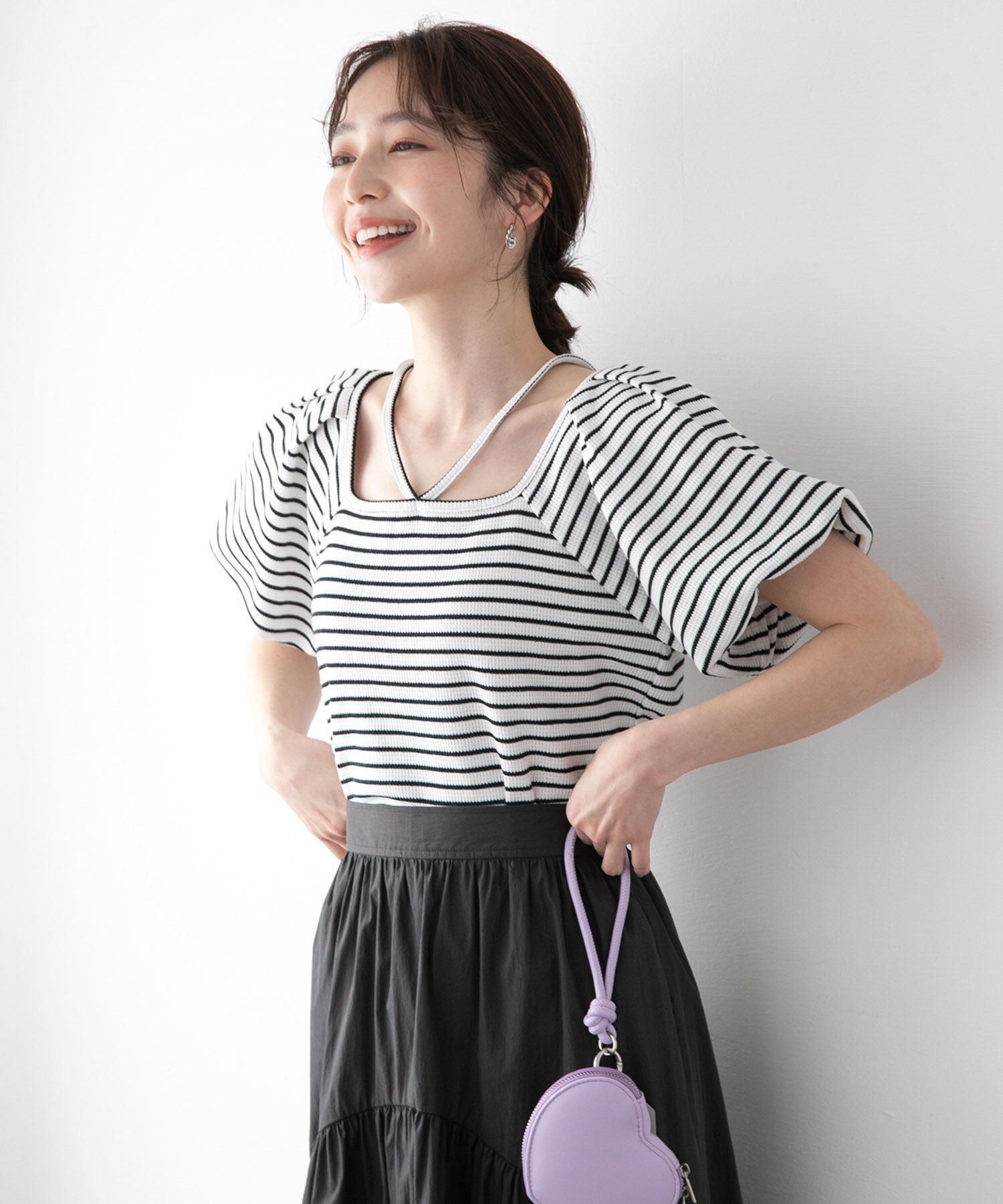 VIS「【6色展開】ハートポーチスマホショルダーバッグ」|ショルダー・メッセンジャー|