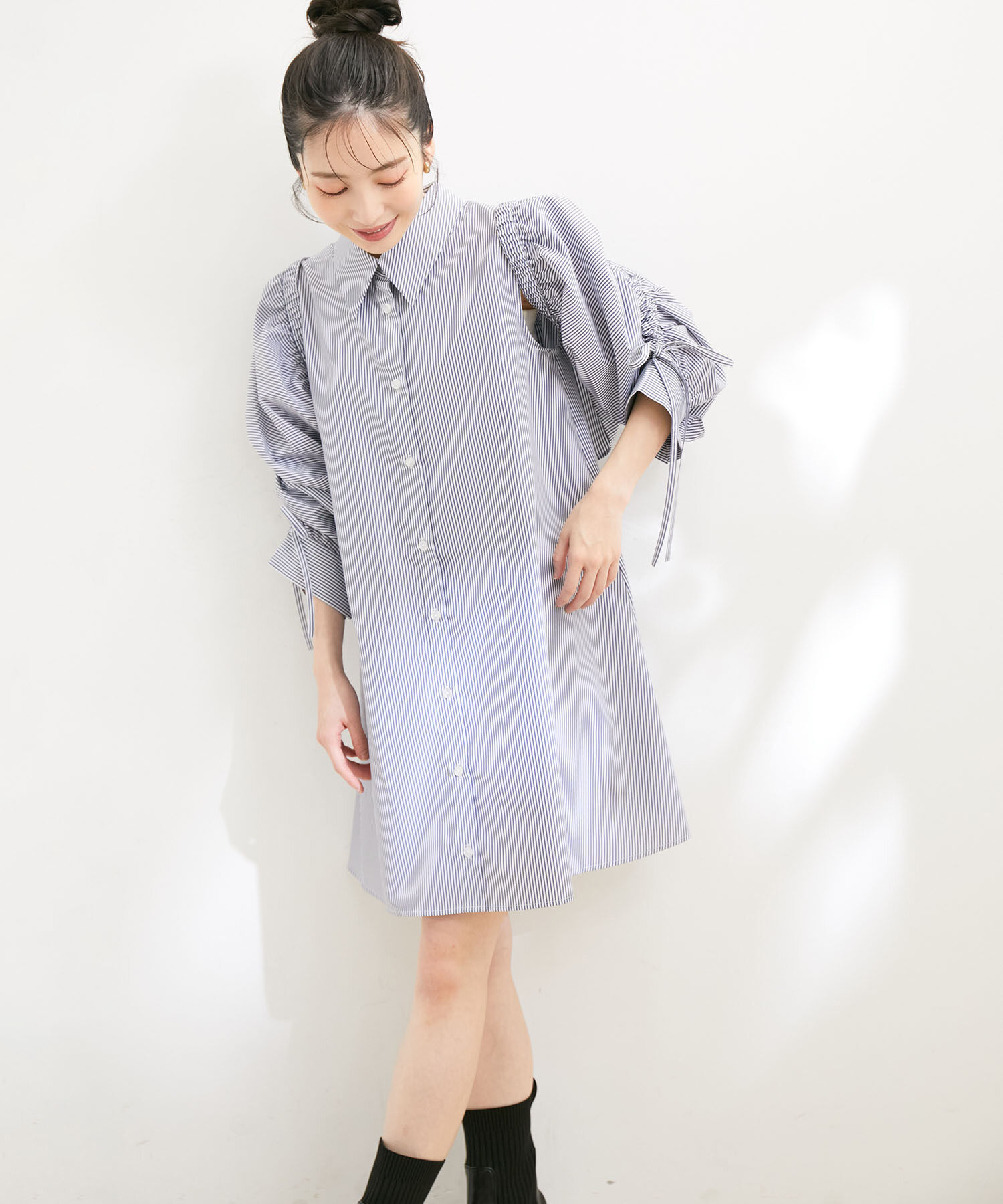 VIS「【洗える】【マルチWAY】ボレロ付きミニシャツワンピース」|その他|