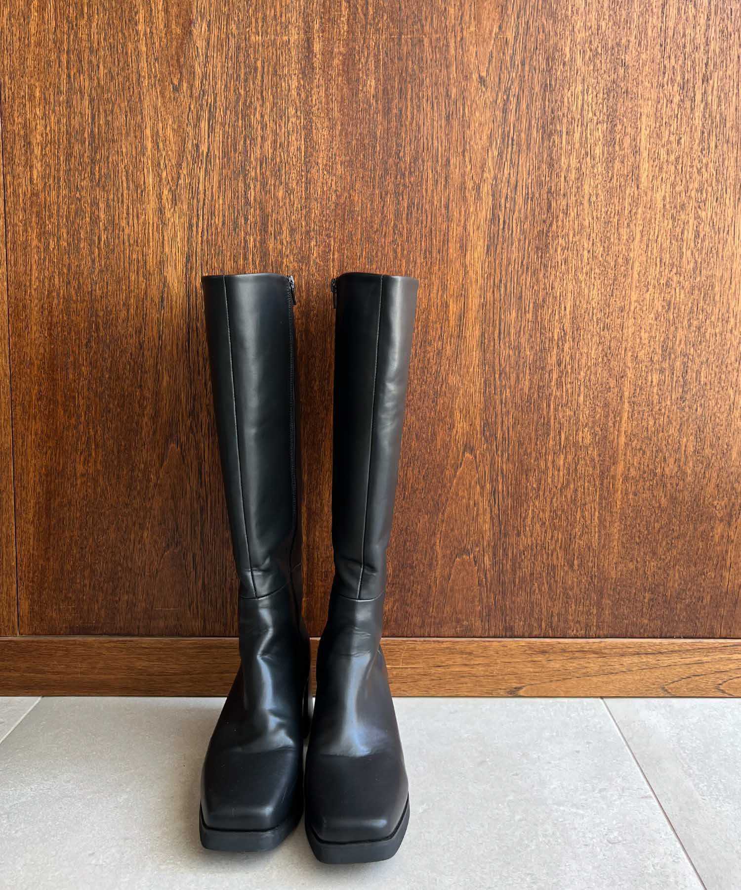 VIS「【抗菌防臭】スクエアトゥソフトロングブーツ」|ロングブーツ|