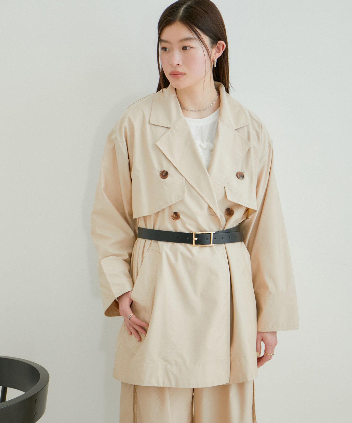 VIS「【セットアップ対応】マルチWAYミドル丈ジレトレンチコート」|トレンチコート|